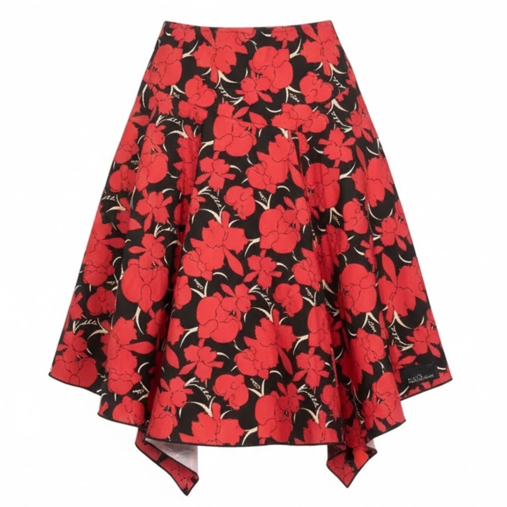 Zio Floral Handkerchief Midi Skirt